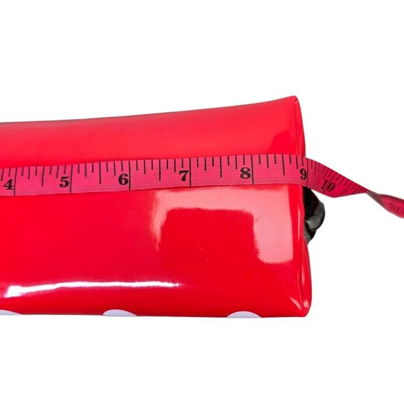 NWT Minnie Mouse Dome Faux Leather Polka Dot Travel Pouch - Red and Black - Picture 14 of 16